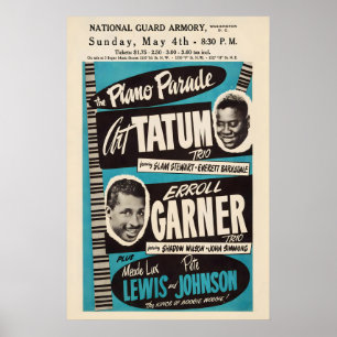 Art Tatum - Erroll Garner affiche jazz - Piano