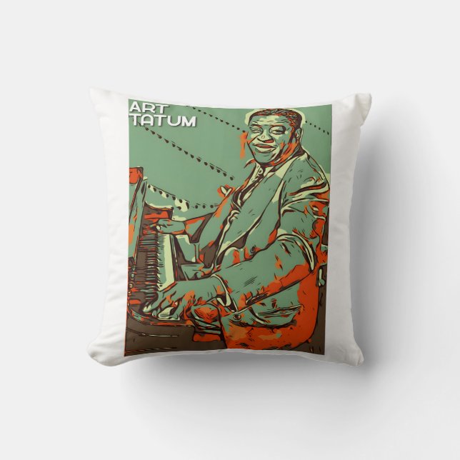 Art Tatum Throw Pillow (Front)