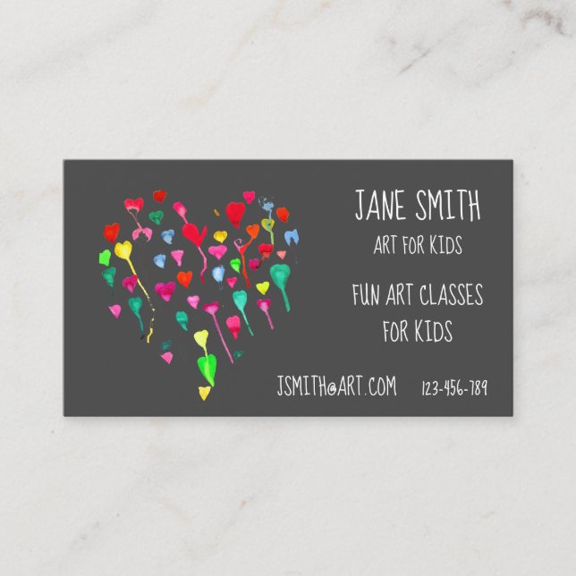 Art teacher Art for kids Business Card (Front)