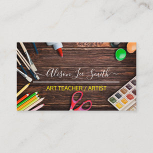 Art teacher, Artist, Hand Made Business Card
