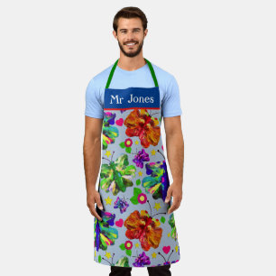 Art Teacher Butterfly blue  Apron