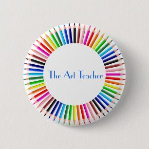 Art Teacher Button,Pencils, Gift for Teacher 2 Inch Round Button