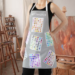 Art Teacher Colourful Apron<br><div class="desc">This colourful Art Teacher apron is decorated with watercolor colour samples on a grey background.
Easily customizable.
Use the Design Tool to change the text size, style, or colour.
You won't find these exact images from other designers as we create our artwork.
Original Watercolor © Michele Davies.</div>