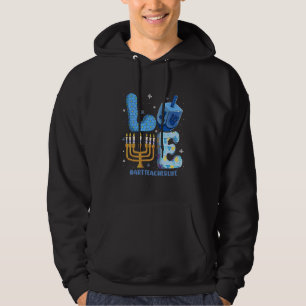 ART Teacher Life Love Hanukkah Christmas Jewish Xm Hoodie