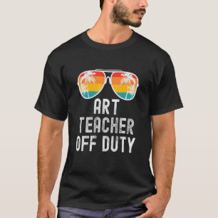 Art Teacher Off Duty Vintage Retro Sunset T-Shirt