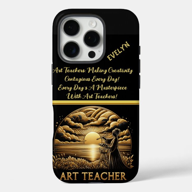 Art Teacher Painting a Calm Sunset Case-Mate iPhone Case (Back)