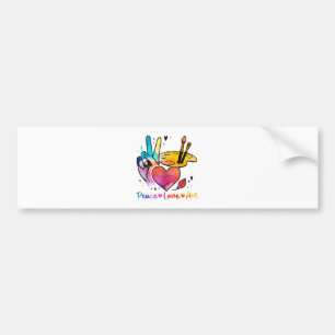 Art Teacher Peace Love Art For Artists And Painter Bumper Sticker