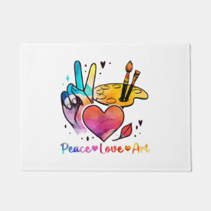 Art Teacher Peace Love Art For Artists And Painter Doormat