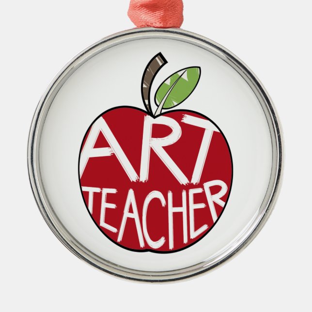 Art Teacher Red Apple Ornament (Front)