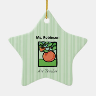 Art Teacher Thank You, Apple Ceramic Ornament