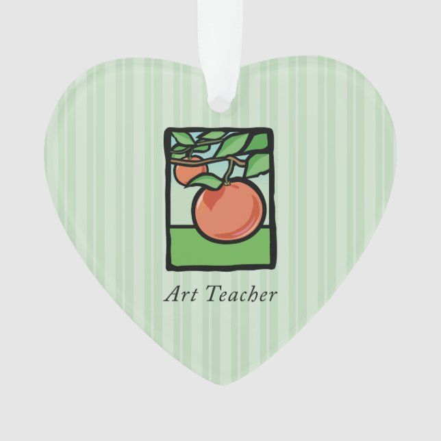 Art Teacher Thank You, Apple Ornament (Front)