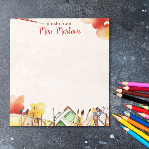 Art Teacher Watercolor Paint Supplies Appreciation Notepad