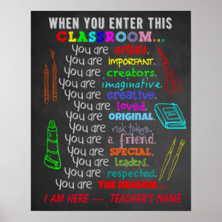 Art Teacher - When You Enter This Classroom Rules Poster