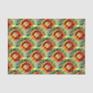 art texture abstract water green, orange, circle tissue paper