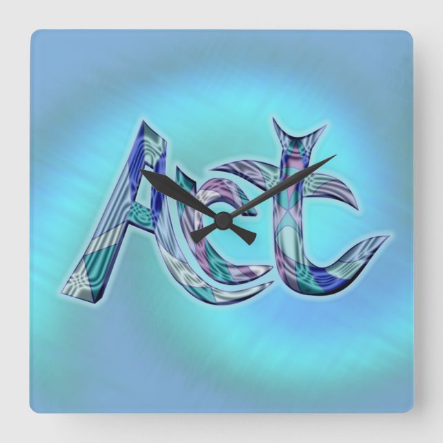 Art the Word  Square Wall Clock (Front)
