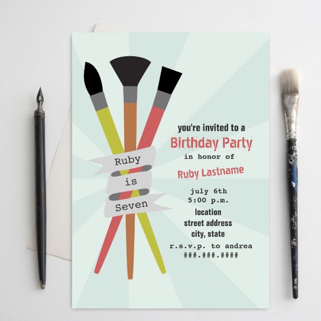 Art Theme Birthday Party Invitation (Creator Uploaded)