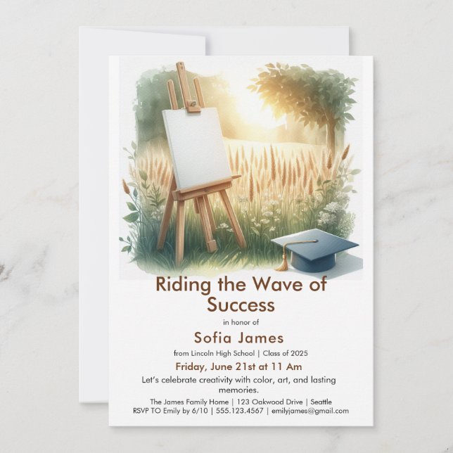 Art Theme Graduation Party Invitation (Front)