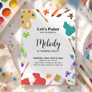 Art Theme Painting Birthday Party Invitation