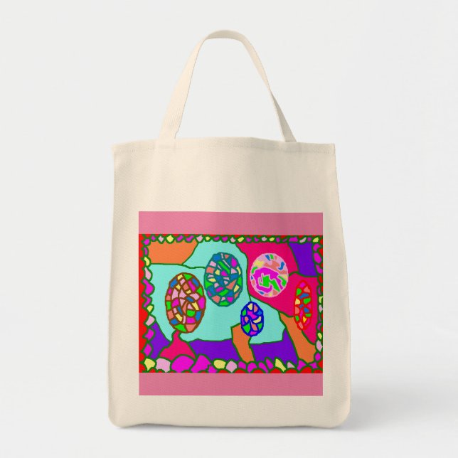 Art themed pebble dash coloured tote bag patterns (Front)