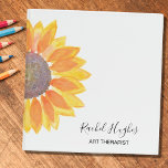 Art Therapist Binder<br><div class="desc">This simple and stylish Art Therapist Binder is decorated with a yellow watercolor sunflower.
Easily customizable.
Use the Customize Further option to change the text size, style, or colour.
Because we create our artwork you won't find this exact image from other designers.
Original Watercolor © Michele Davies.</div>