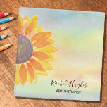 Art Therapist Binder<br><div class="desc">This Art Therapist Binder is decorated with a yellow sunflower on a watercolor background.
Easily customizable.
Use the Customize Further option to change the text size, style, or colour.
Because we create our artwork you won't find this exact image from other designers.
Original Watercolor © Michele Davies.</div>