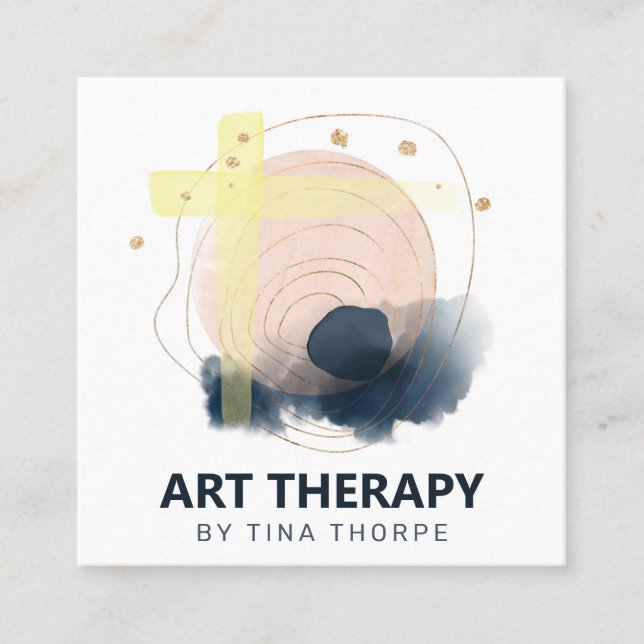 Art Therapy Abstrait Carré Carte de visite (Devant)
