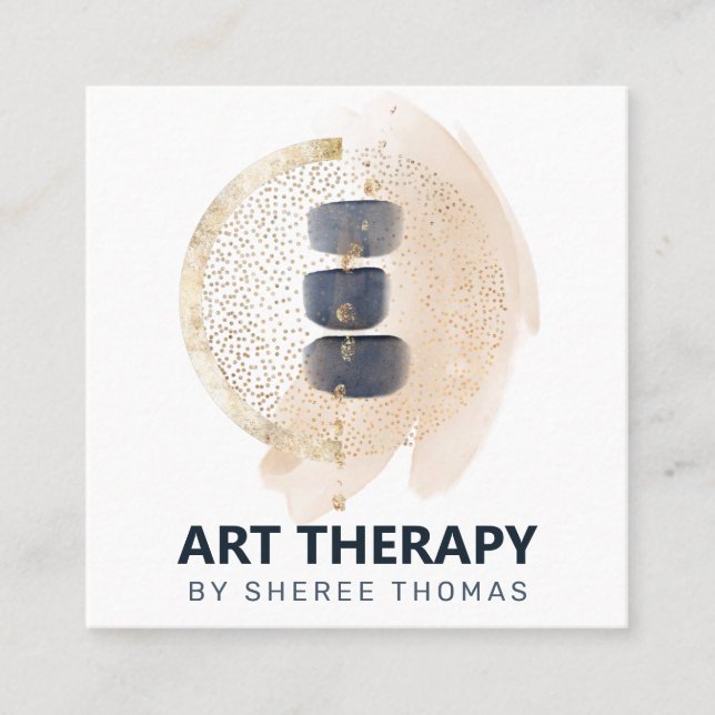 Art Therapy Meditation Abstract Square Business Card (Front)