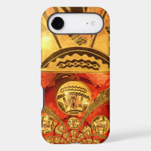 Art traditionnel africain rouge doré