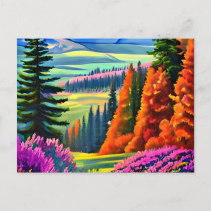 Art Trees Oregon Postcard