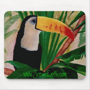 Art tropical de tapis de souris d'oiseau de jungle