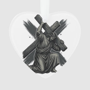 Art vectoriel chrétien Jésus portant la croix vint