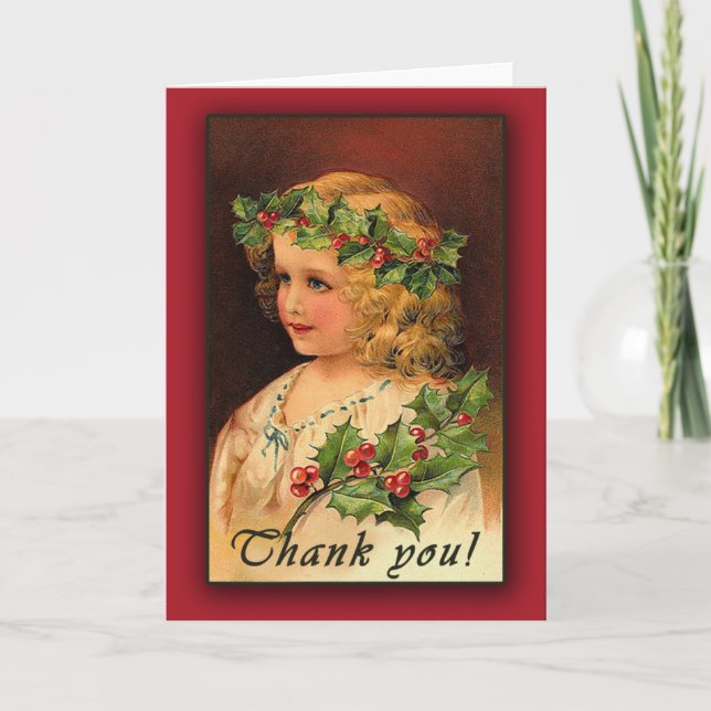Art Victorien vintage Merci Cartes (Devant)