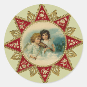 Art vintage - autocollants d'anges de Noël