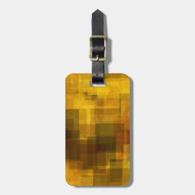 art vintage colourful abstract geometric luggage tag (Front Vertical)