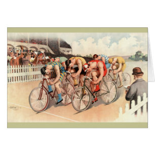 Art vintage d'affiche de course de bicyclette