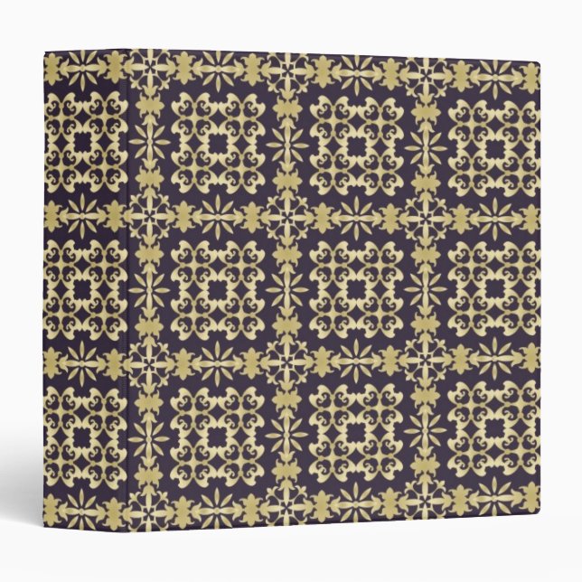Art vintage damask pattern, golden binder (Front/Spine)