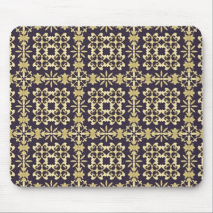 Art vintage damask pattern, golden mouse pad