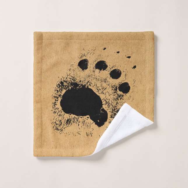 Art Vintage de l'ours rustique (Gant de toilette)