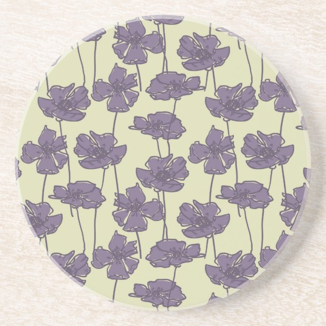 Art vintage floral pattern background coaster (Front)