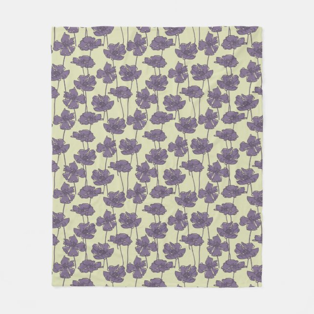 Art vintage floral pattern background fleece blanket (Front)