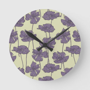 Art vintage floral pattern background round clock