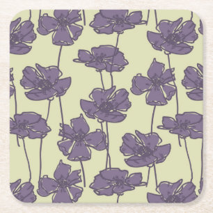 Art vintage floral pattern background square paper coaster