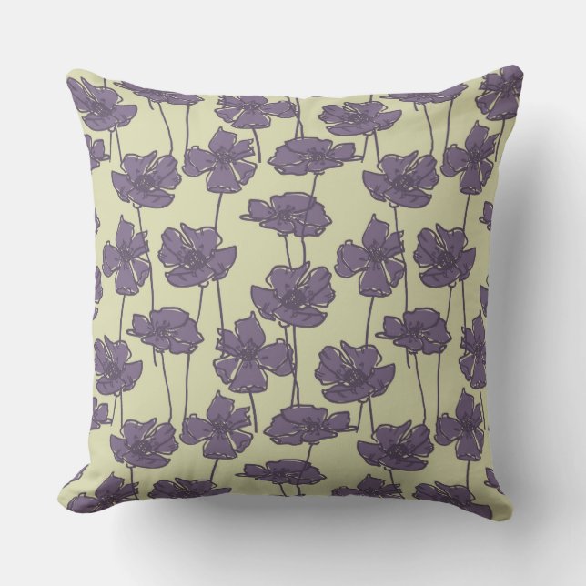 Art vintage floral pattern background throw pillow (Front)