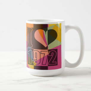 Art vintage - I love (heart) 1972 - Mug
