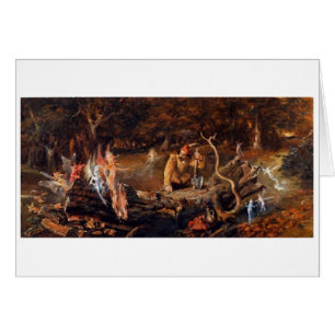 Art vintage - le bûcheron et les fées,
