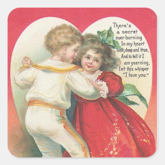 Art vintage Valentine's Day sticker (Devant)