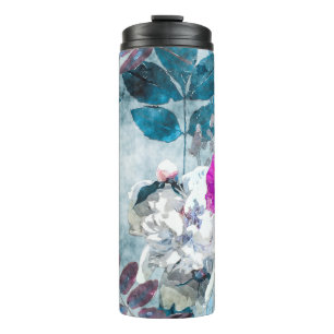 art vintage watercolor colourful floral seamless p thermal tumbler