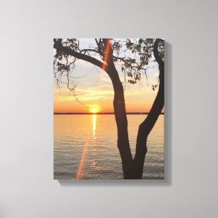 art, wall art, Sunset On St. Lawrence River Canvas Print