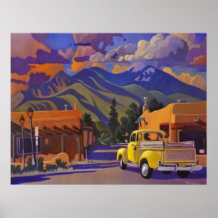 Art West POSTER - A Yellow Truck in Taos