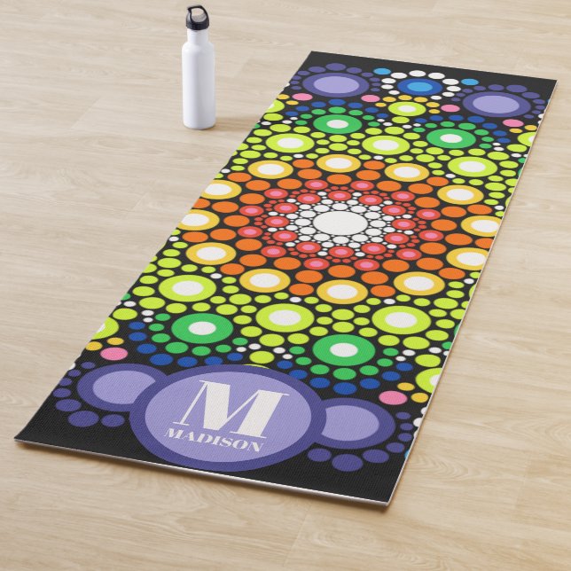 Art With Points Beautiful Mandal Custom Name Yoga  Yoga Mat (In Situ)